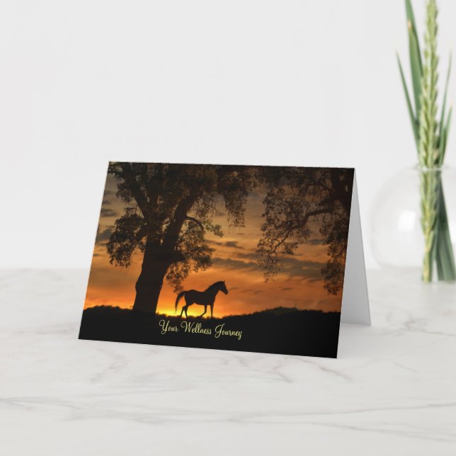 Nå, Hälsa Journey med Horse och Träd Kort (Framsida)