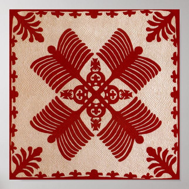 Na Kalaunu Me Na Kāhili, quilt Poster (Framsidan)
