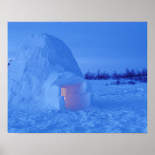 NA, Kanada, Manitoba, Churchill. Arktisk igloo Poster