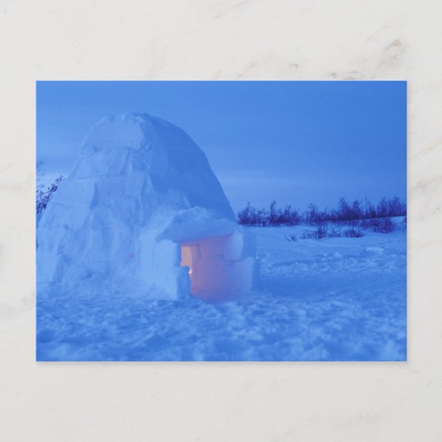 NA, Kanada, Manitoba, Churchill. Arktisk igloo Vykort (Framsida)