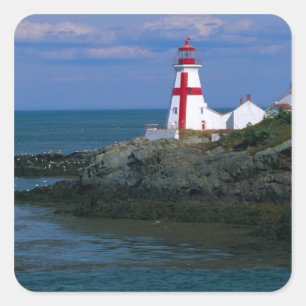 NA, Kanada, New Brunswick, Campobello Island. 4 Fyrkantigt Klistermärke
