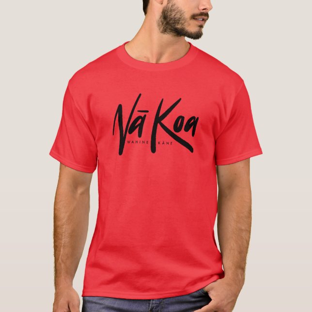 Na Kane Koa Workout Shirt (Röda-svarta) T Shirt (Framsida)