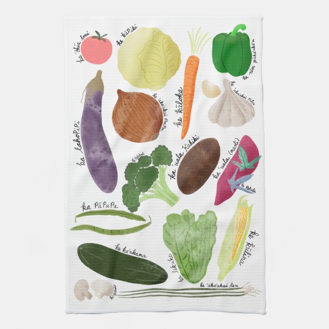 Nā lauai white kökshandduk (Vertikal)