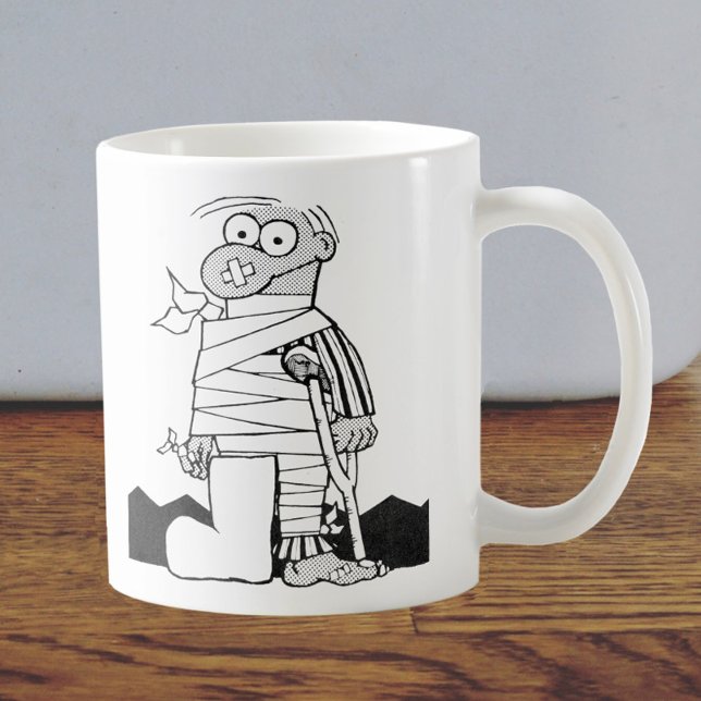 Nå - Man i Bandages - sjukhuspatient Kaffemugg (Skapare uppladdad)