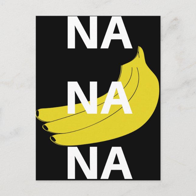 Na Na Banana Illustration Design Text Vykort (Framsida)