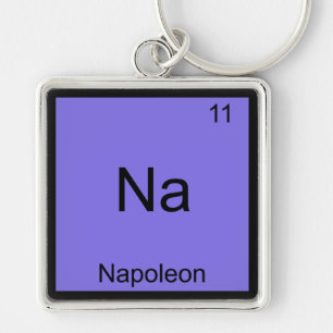 Na - Napoleon Funny Chemistry Inslag Symbol Tee Fyrkantig Silverfärgad Nyckelring