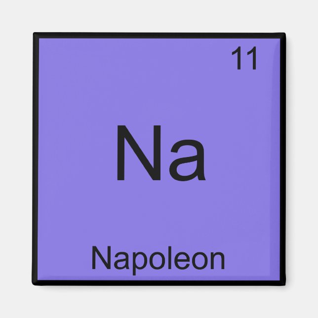 Na - Napoleon Rolig T-Shirt med Kemiskt Elementsym Magnet (Framsidan)