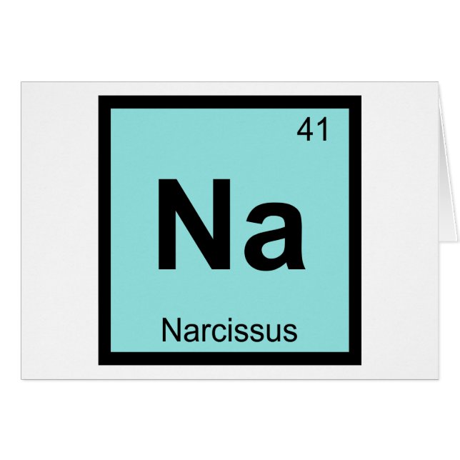 Na - Narcissus Grekisk kemi Periodiska systemet Hälsningskort (Framsidan Horizontal)