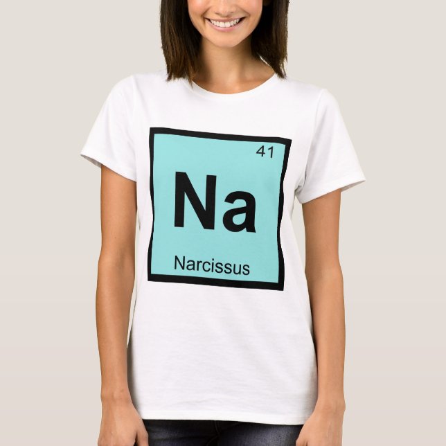 Na - Narcissus Grekiska kemi Periodic Bord Tee (Framsida)