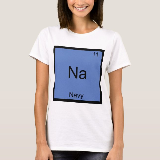 Na - Navy Militär Kemi Element Symbol T-shirt (Framsida)