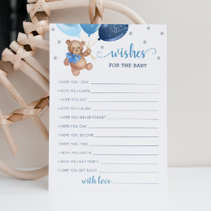 Nå Önskemål för Nallen för babyvisningsprogrammet Inbjudningar
