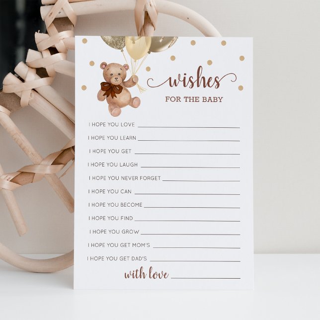 Nå Önskemål för Nallen för babyvisningsprogrammet Inbjudningar (Skapare uppladdad)