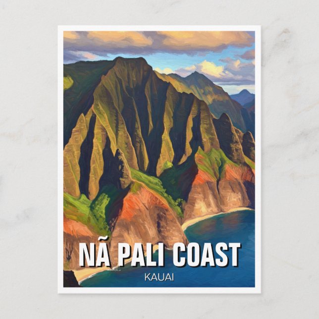 Nā Pali Kust Kauai Hawaii Resa Vykort (Framsida)