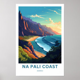 Na Pali Kusten Hawaii Travel Poster