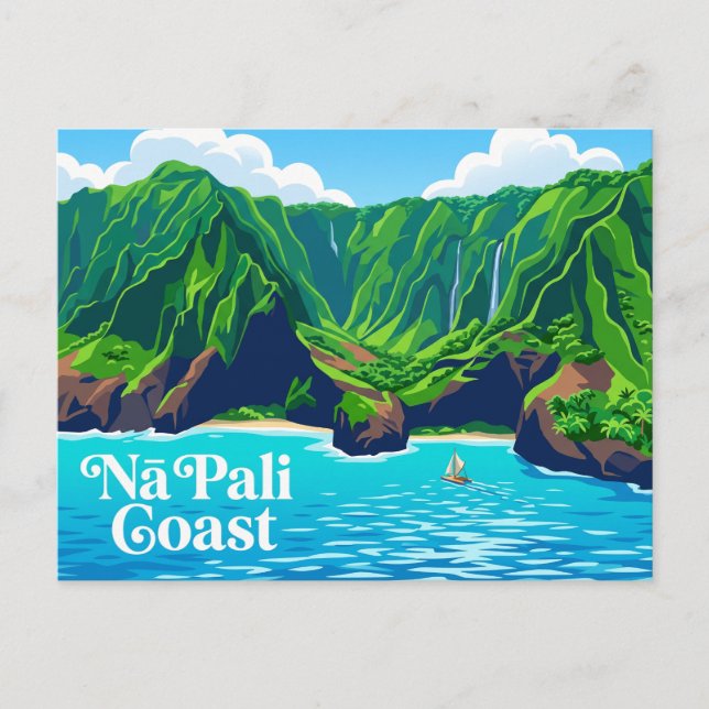 Nā Pali-kusten Hawaii Vykort (Framsida)