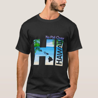 Na Pali Kusten Hi Hawaii Aloha State Vacation T Shirt