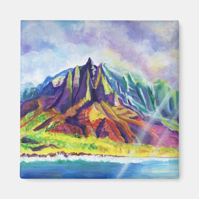 Na Pali Kusten i Kauai Hawaii Magnet (Framsidan)