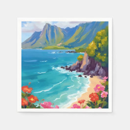 Na Pali-kusten Kauai Hawaii kustlinjemålning Pappersservett