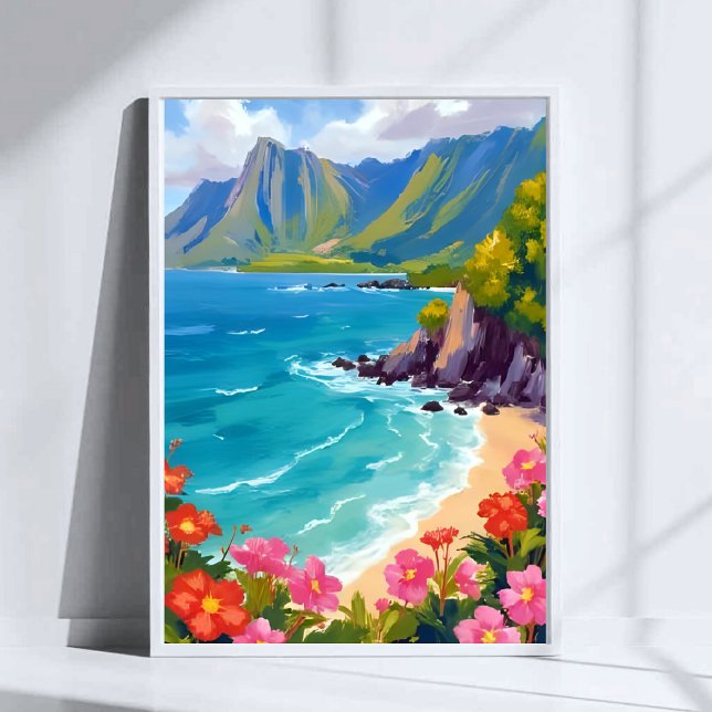 Na Pali-kusten Kauai Hawaii kustlinjemålning Poster (Skapare uppladdad)