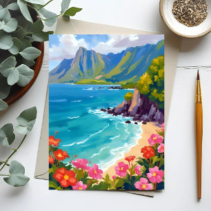 Na Pali-kusten Kauai Hawaii kustlinjemålning Vykort