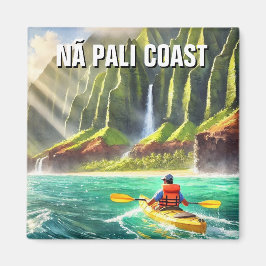 Nā Pali Kusten Kauai Hawaii Travel Kayak Magnet