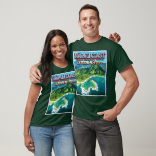NA PALI KUSTEN - KAUAI ISLAND - HAWAII USA T SHIRT