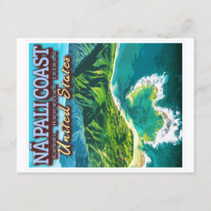 NA PALI KUSTEN - KAUAI ISLAND - HAWAII VYKORT