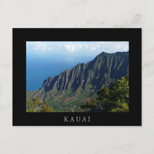 Na Pali-kusten på Kauai svart text vykort