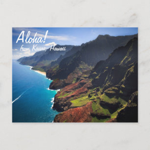 Na Pali-kusten på ön Kauai, Hawaii Vykort