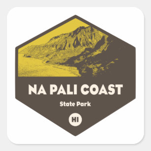 Nā Pali Kusten State Park Hawaii Fyrkantigt Klistermärke
