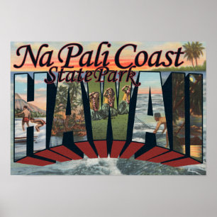 Na Pali Kusten State Park, Hawaii Poster