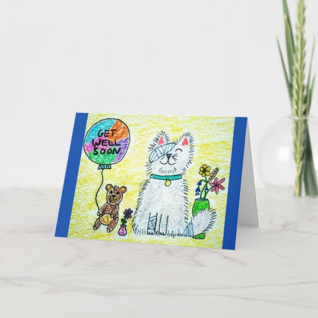 Nå snart - Cute Cate Card Kort (Framsida)