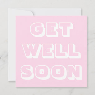 Nå snart, ljust rosa, vitt, modernt, fet kort
