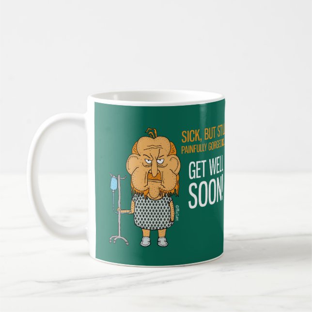Nå snart - lustig gammal tecknad kaffemugg (Vänster)