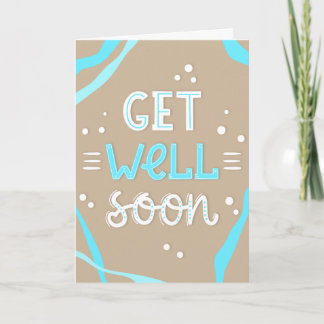 Nå snart Modern Blue och Tan Typography Kort