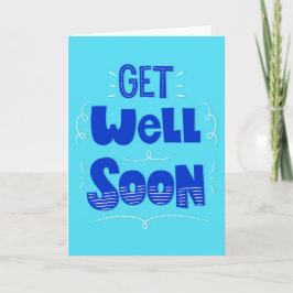 Nå snart Teal och Blue Typography Hälsning Kort