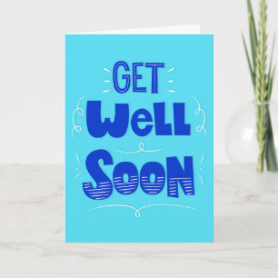 Nå snart Teal och Blue Typography Hälsning Kort