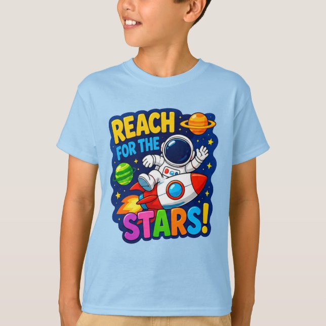 🚀 NÅ STJÄRNORNA Astronaut Barn Present ⭐ T Shirt (Framsida)