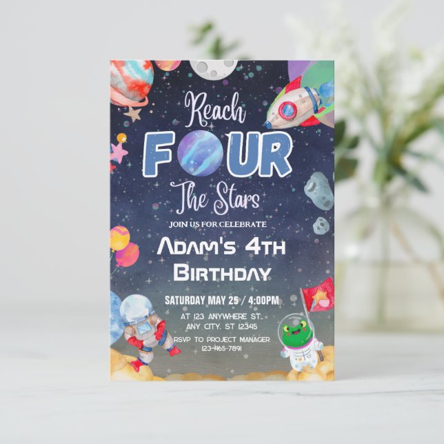 Nå STJÄRNORNA Rymden Fjärde Inbjudningar (Stående Fram)