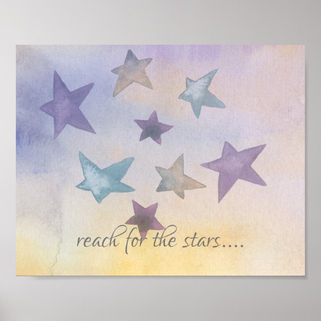nå stjärnornas vattenfärgsdesign i färg poster (Framsidan)