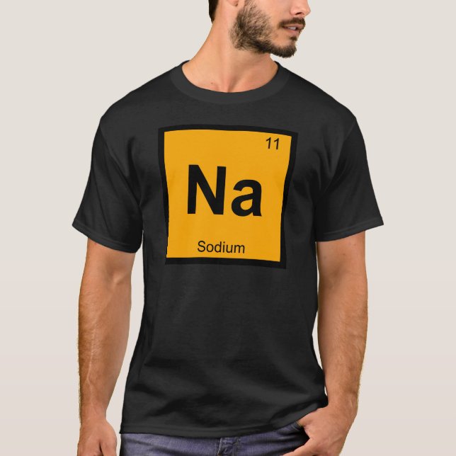 Na - Symbol för bord för natriumkemi periodiskt T Shirt (Framsida)