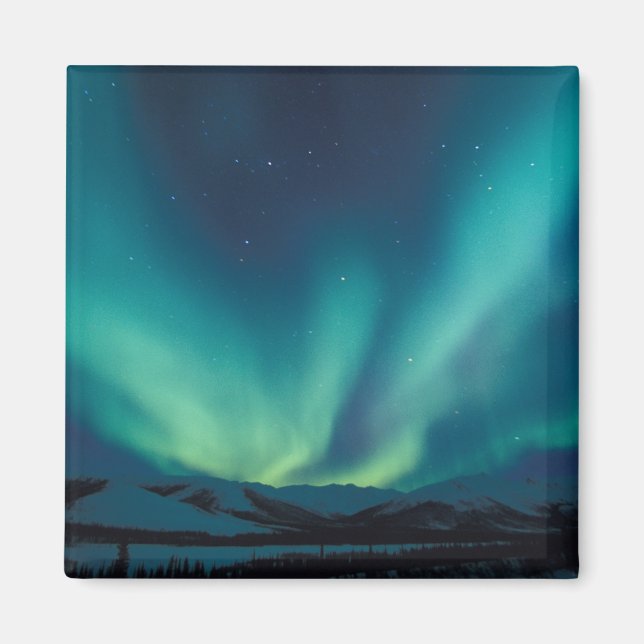 NA, USA, Alaska, Brooks Range, Gröna gardiner Magnet (Framsidan)