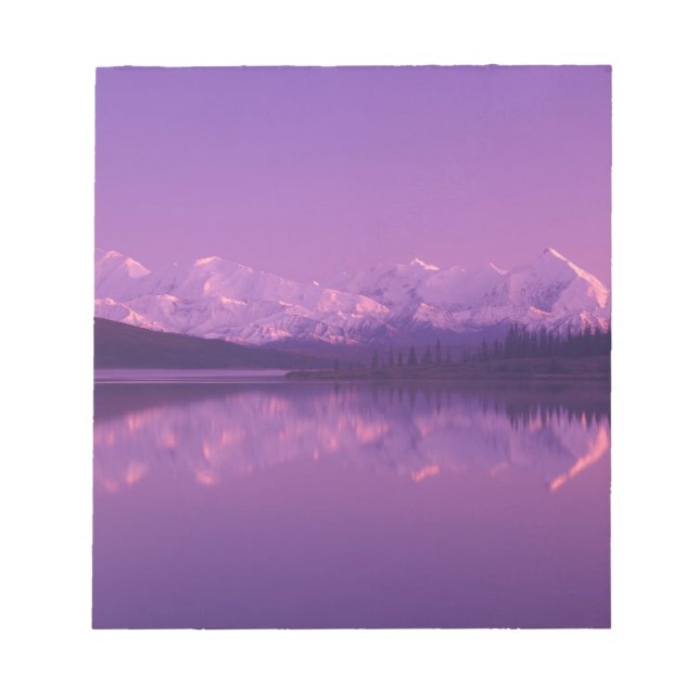 NA, USA, Alaska, Denali NP, Wonder Lake, Kväll Anteckningsblock (Framsida)