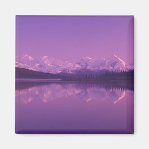 NA, USA, Alaska, Denali NP, Wonder Lake, Kväll Magnet