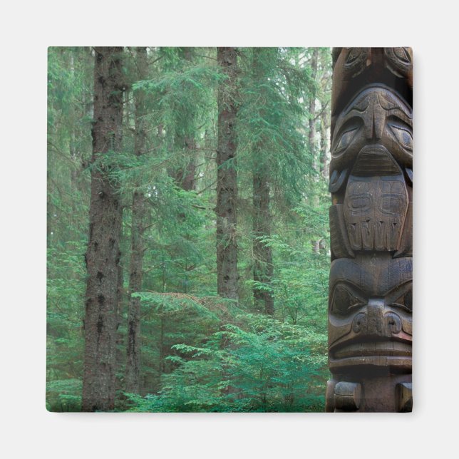 NA, USA, Alaska, Sitka, Sitka Totem Park A Magnet (Framsidan)