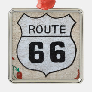 NA, USA, Arizona, Holbrook Route 66 gatuskylt Julgransprydnad Metall