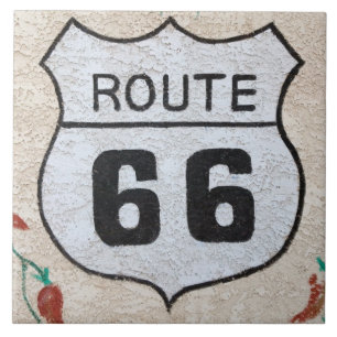 NA, USA, Arizona, Holbrook Route 66 gatuskylt Kakelplatta