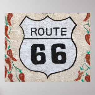 NA, USA, Arizona, Holbrook Route 66 gatuskylt Poster