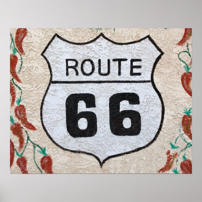 NA, USA, Arizona, Holbrook Route 66 gatuskylt Poster (Framsidan)