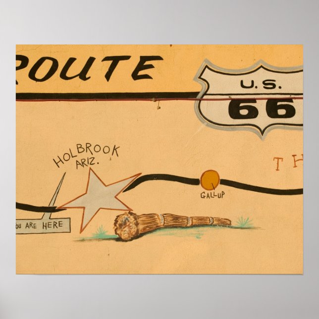 NA, USA, Arizona, Holbrook Route 66 road mural Poster (Framsidan)